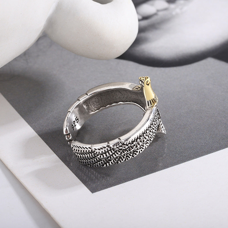 Vintage Temperament Personality Old Eagle Ring