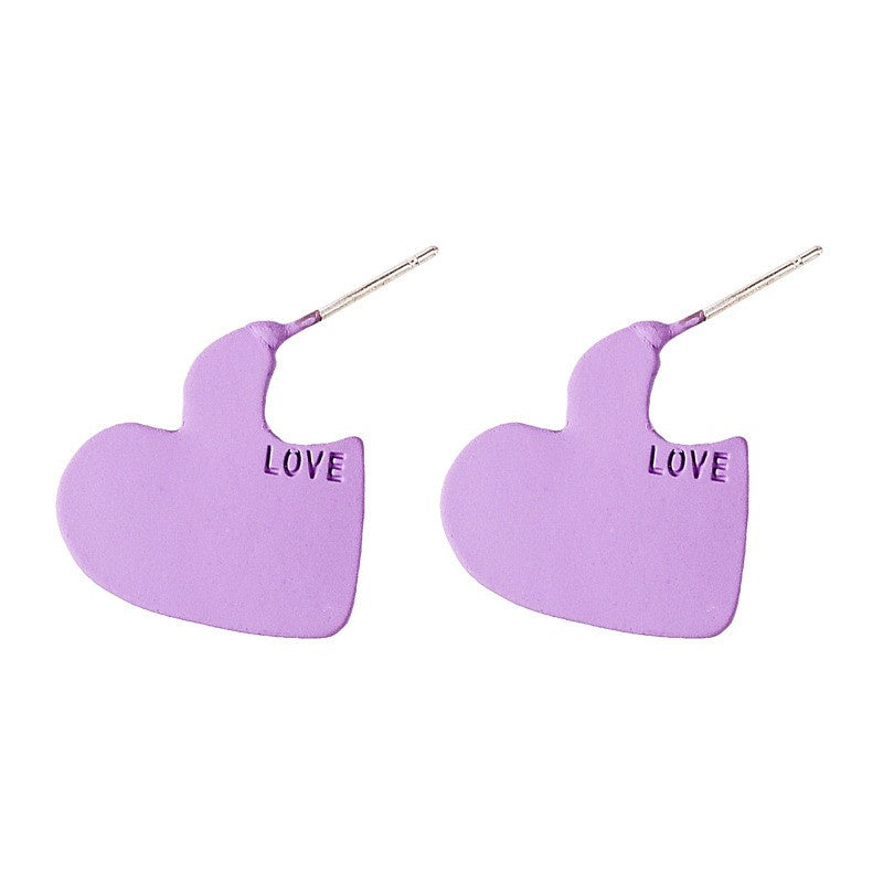 Women's Purple Simple Flower Earrings