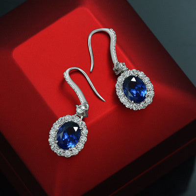 Royal Blue Earrings Classic Retro All Over