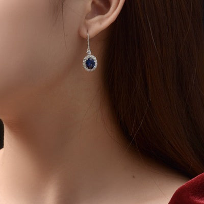 Royal Blue Earrings Classic Retro All Over