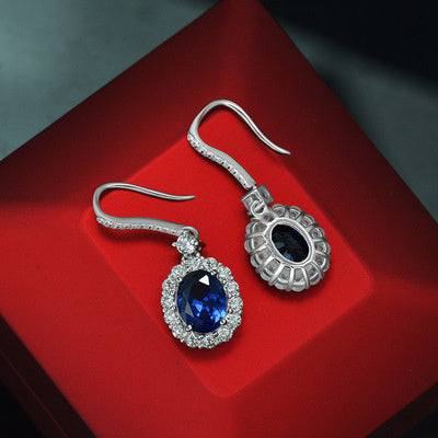 Royal Blue Earrings Classic Retro All Over