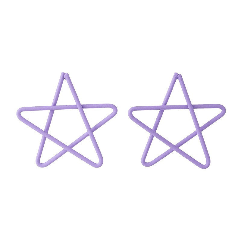 Women's Purple Simple Flower Earrings