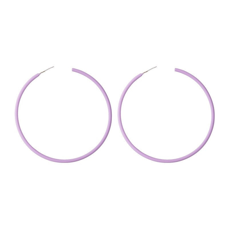 Women's Purple Simple Flower Earrings