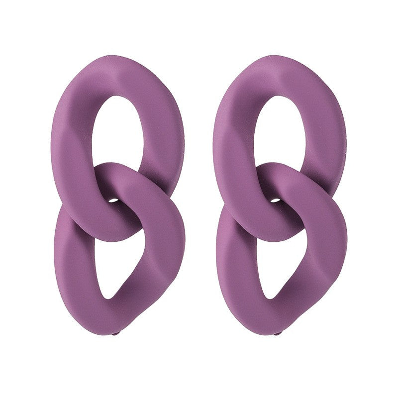 Women's Purple Simple Flower Earrings