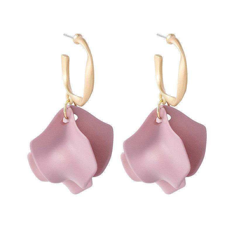 Women's Purple Simple Flower Earrings