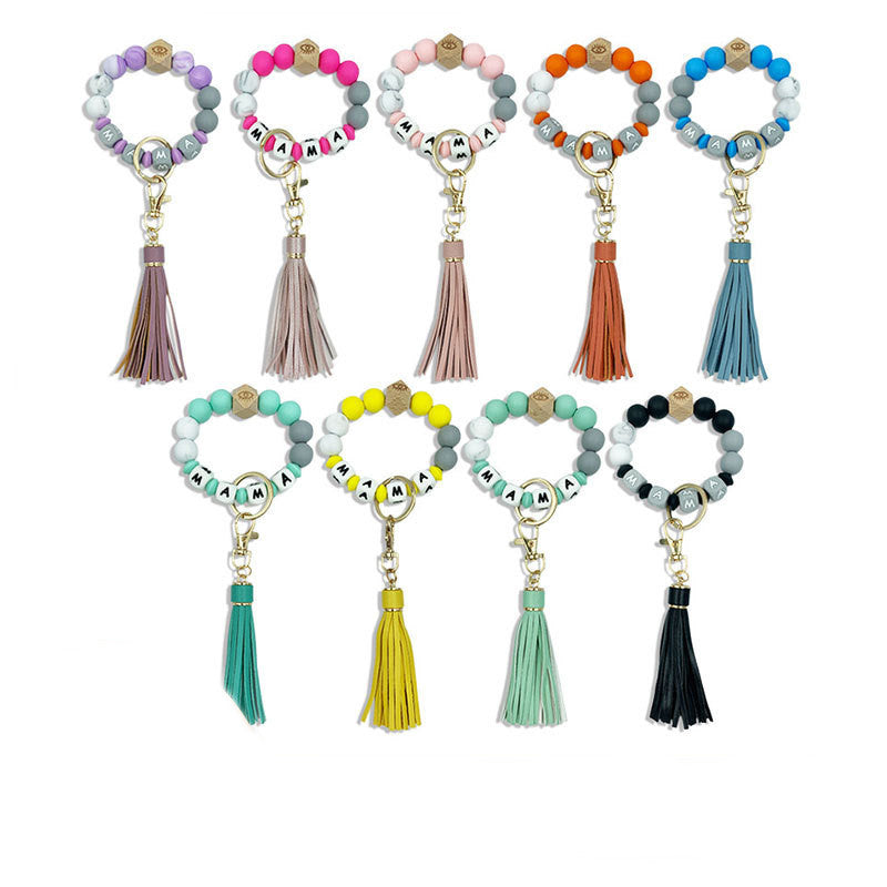 Silicone Beaded Bracelet Key Chain Bracelet