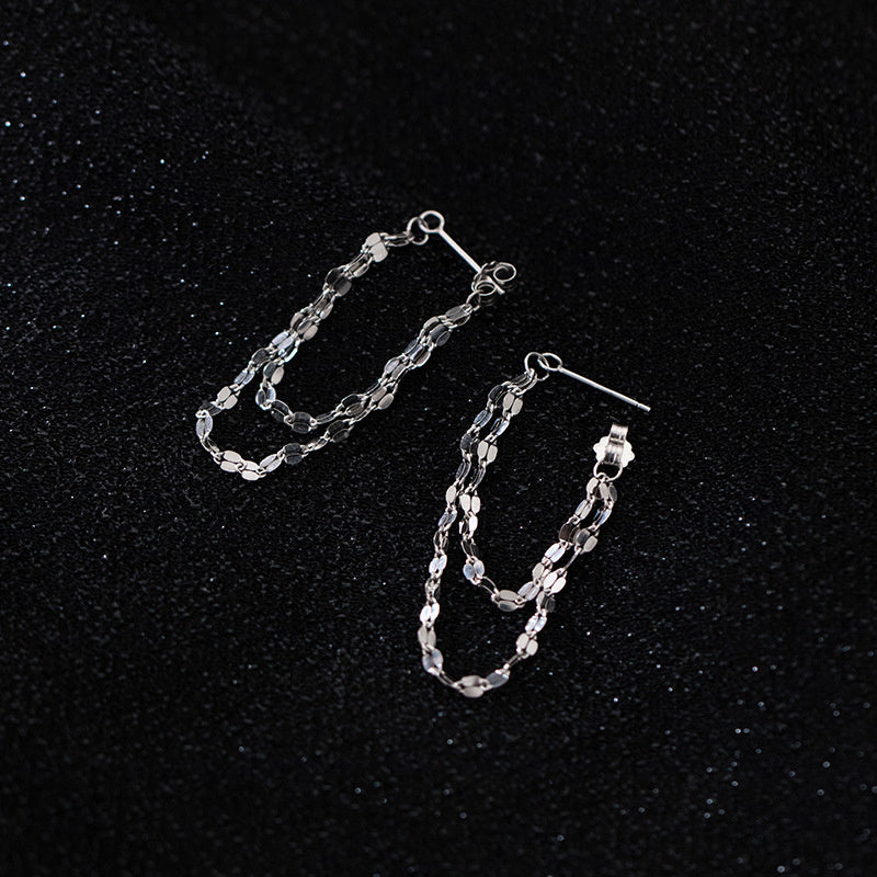 Sterling Silver Earrings Kiss Chain Kiss Chain