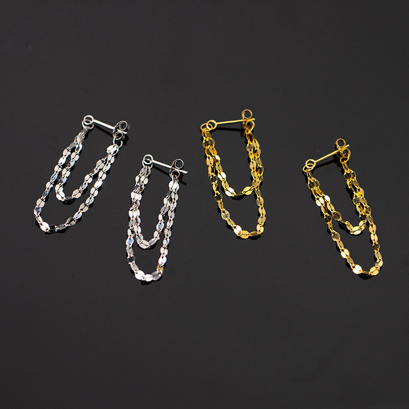 Sterling Silver Earrings Kiss Chain Kiss Chain