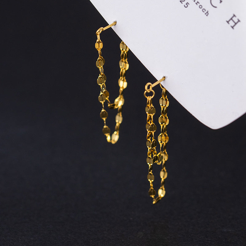 Sterling Silver Earrings Kiss Chain Kiss Chain