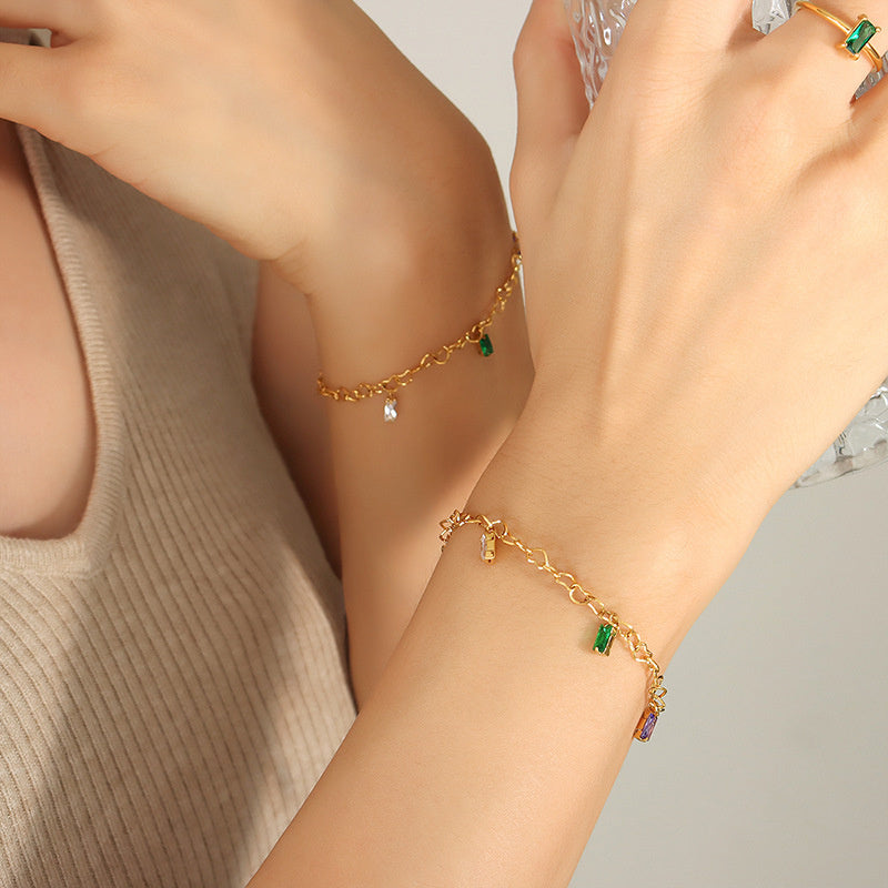Colorful Fashion Trend Titanium Steel Gold-plated Bracelet