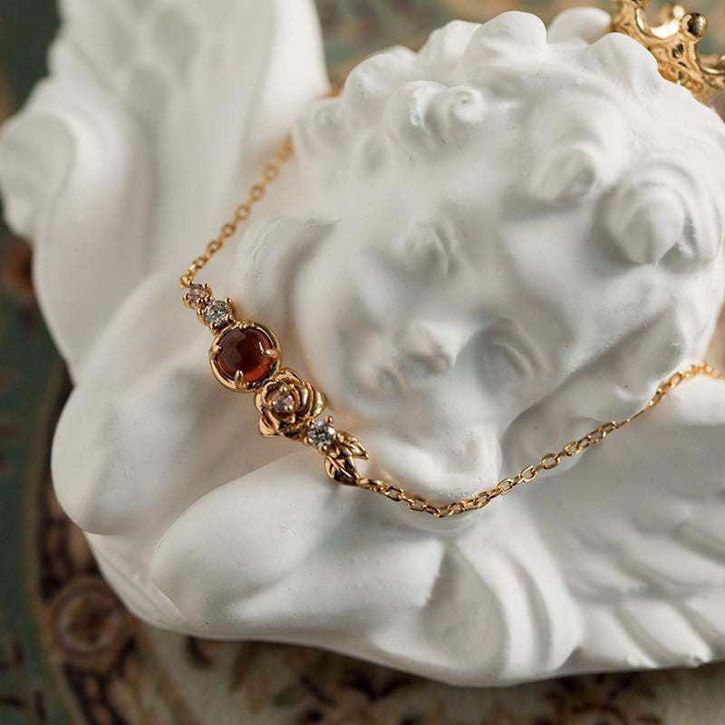 Gold-plated Garnet High-grade Bracelet