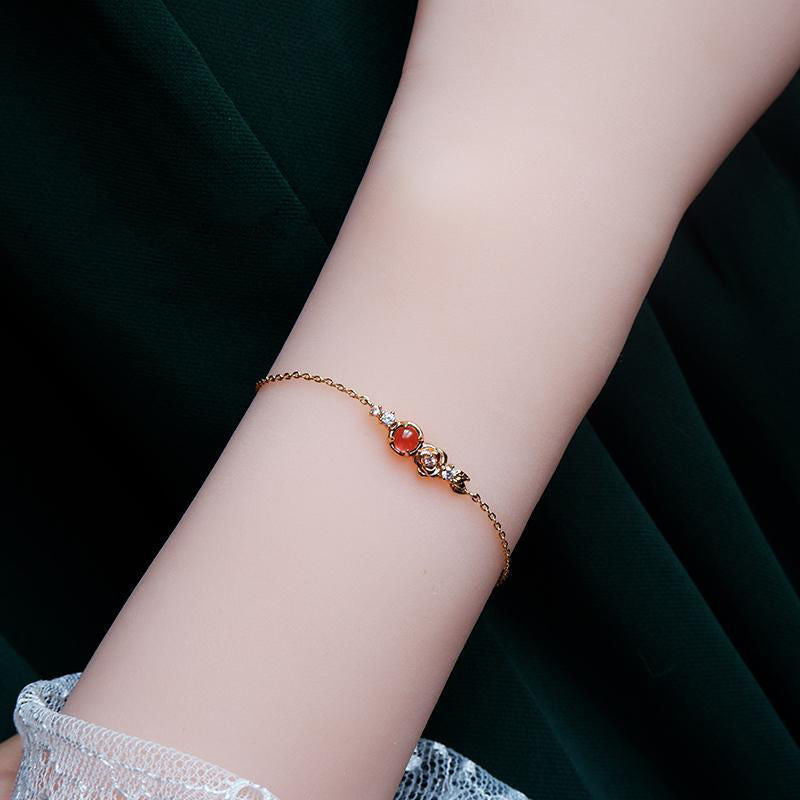 Gold-plated Garnet High-grade Bracelet