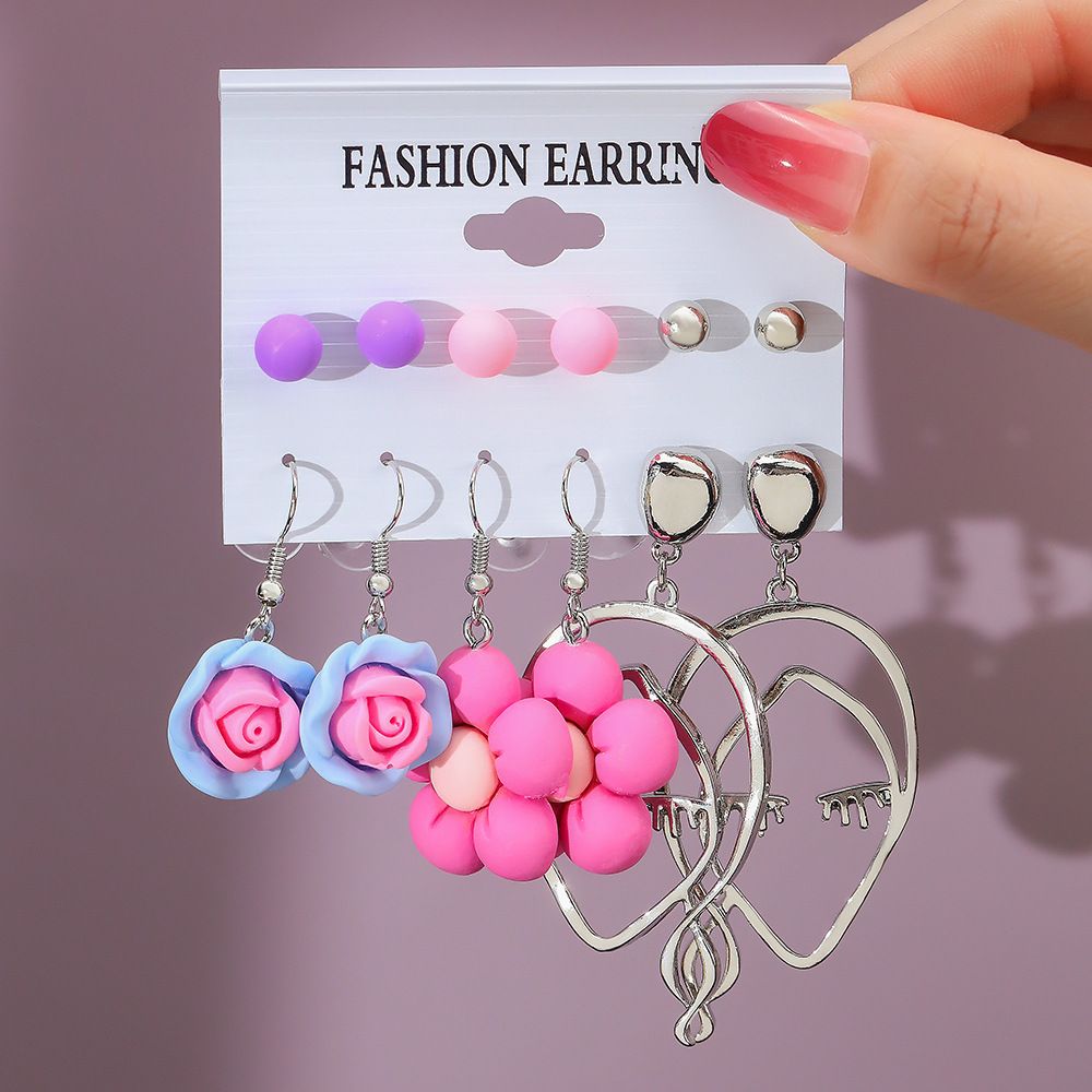 Women's Exaggerated Resin Ring Earrings