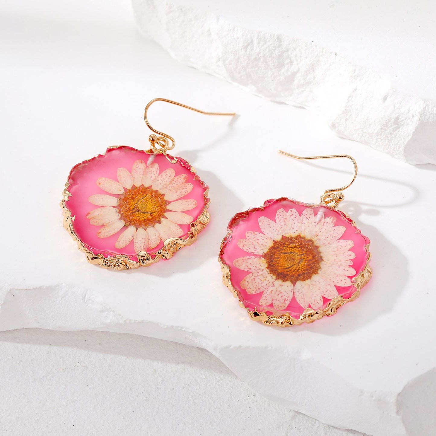 Original Daisy Dry Flower Earrings