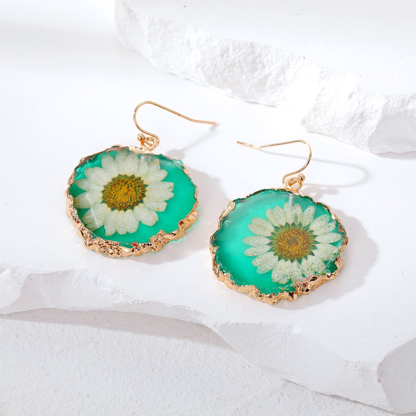 Original Daisy Dry Flower Earrings
