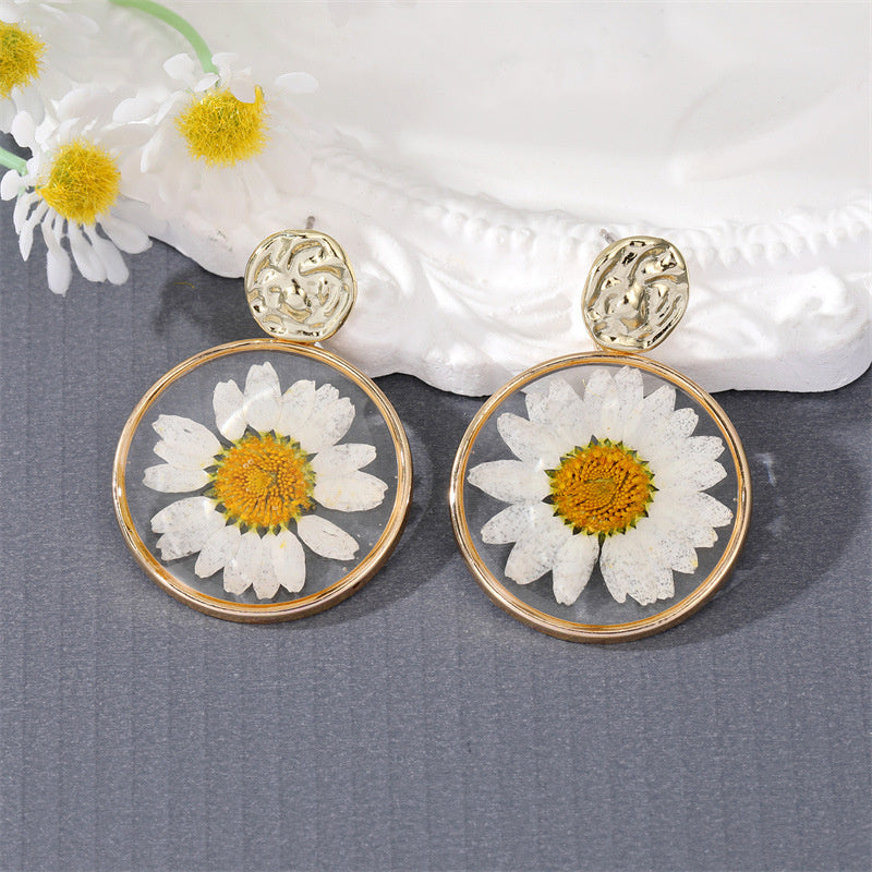 Versatile Transparent Dry Flower Earrings