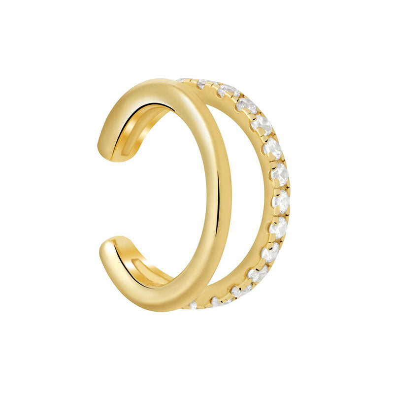 Double Layer 18k Earrings Inlaid With Zircon
