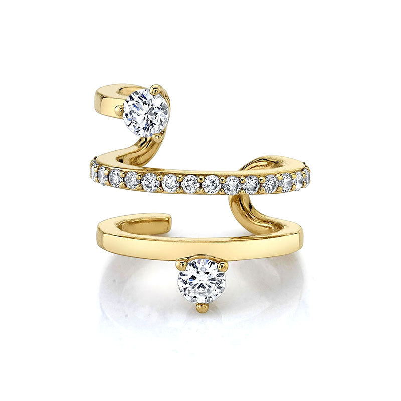 Double Layer 18k Earrings Inlaid With Zircon