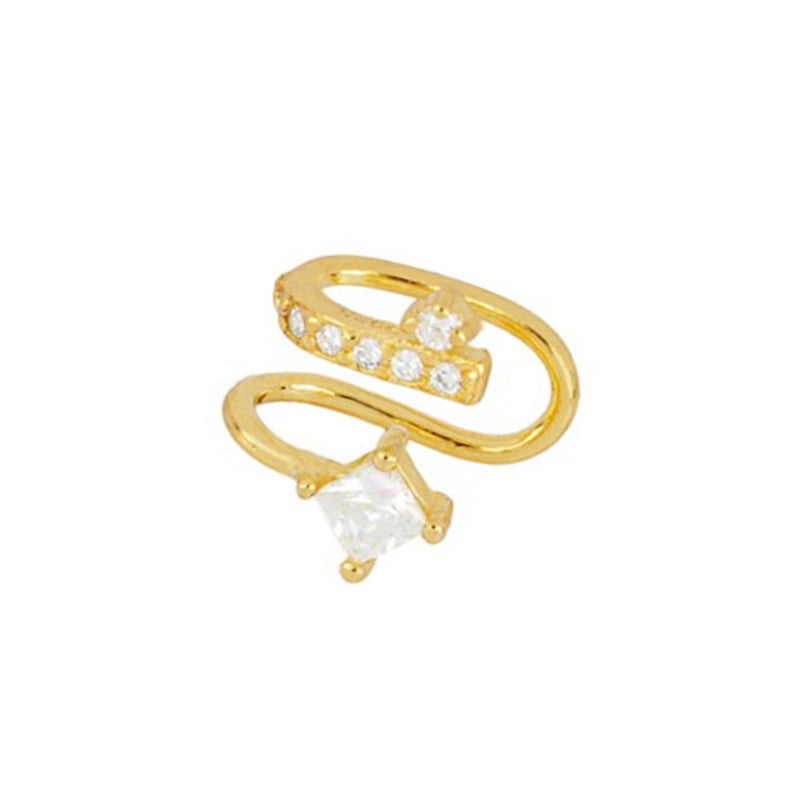 Double Layer 18k Earrings Inlaid With Zircon