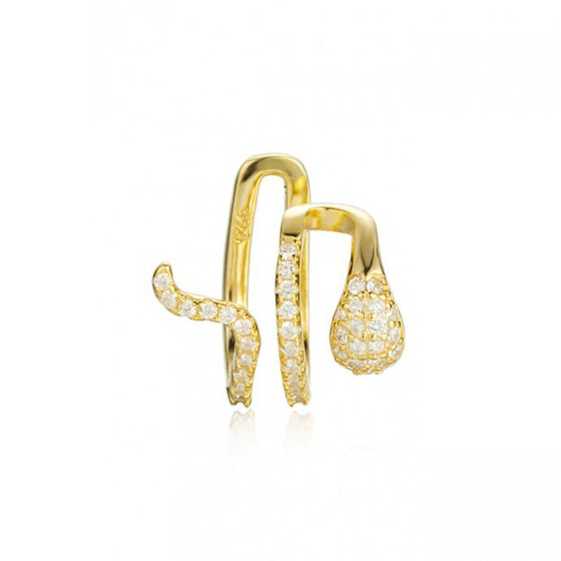 Double Layer 18k Earrings Inlaid With Zircon