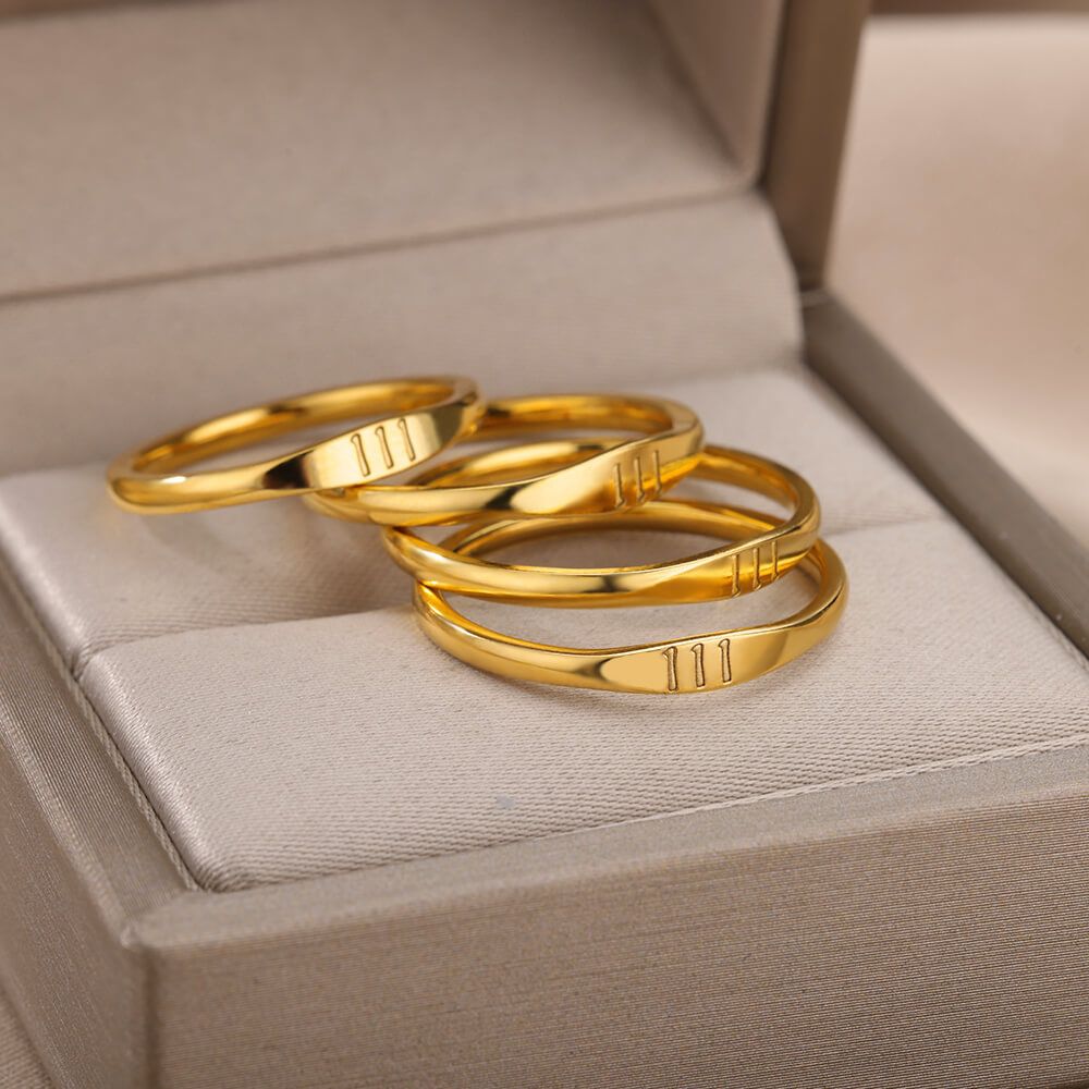 Simple Digital Stainless Steel Ring