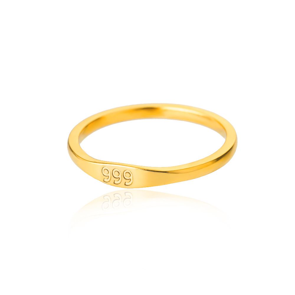 Simple Digital Stainless Steel Ring