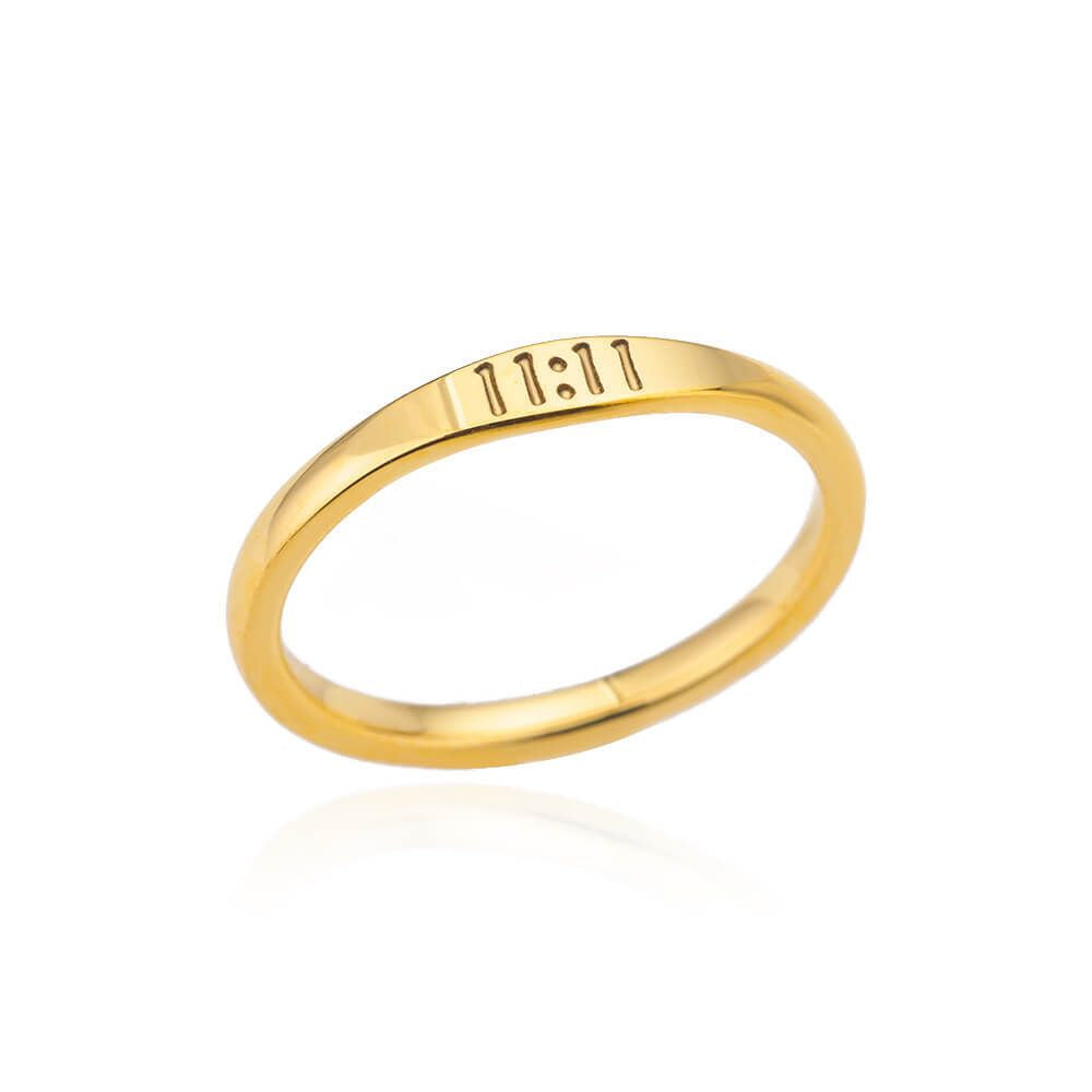Simple Digital Stainless Steel Ring