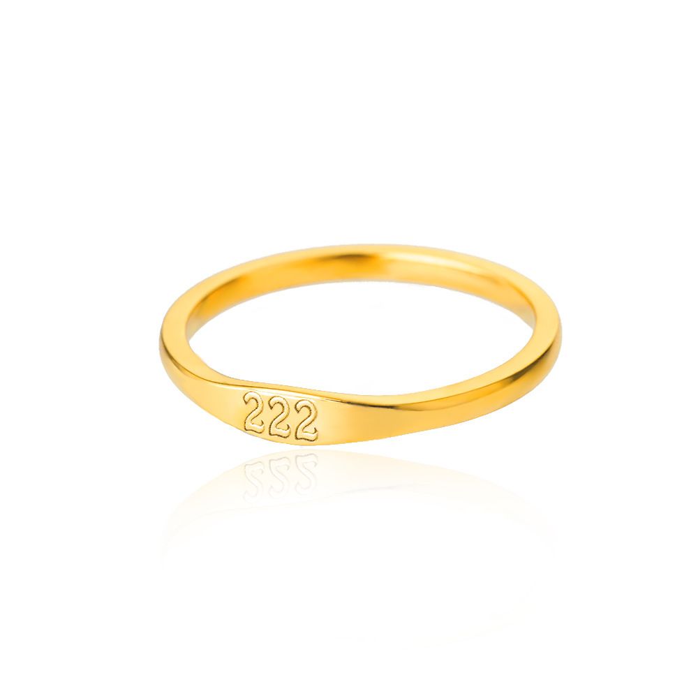 Simple Digital Stainless Steel Ring