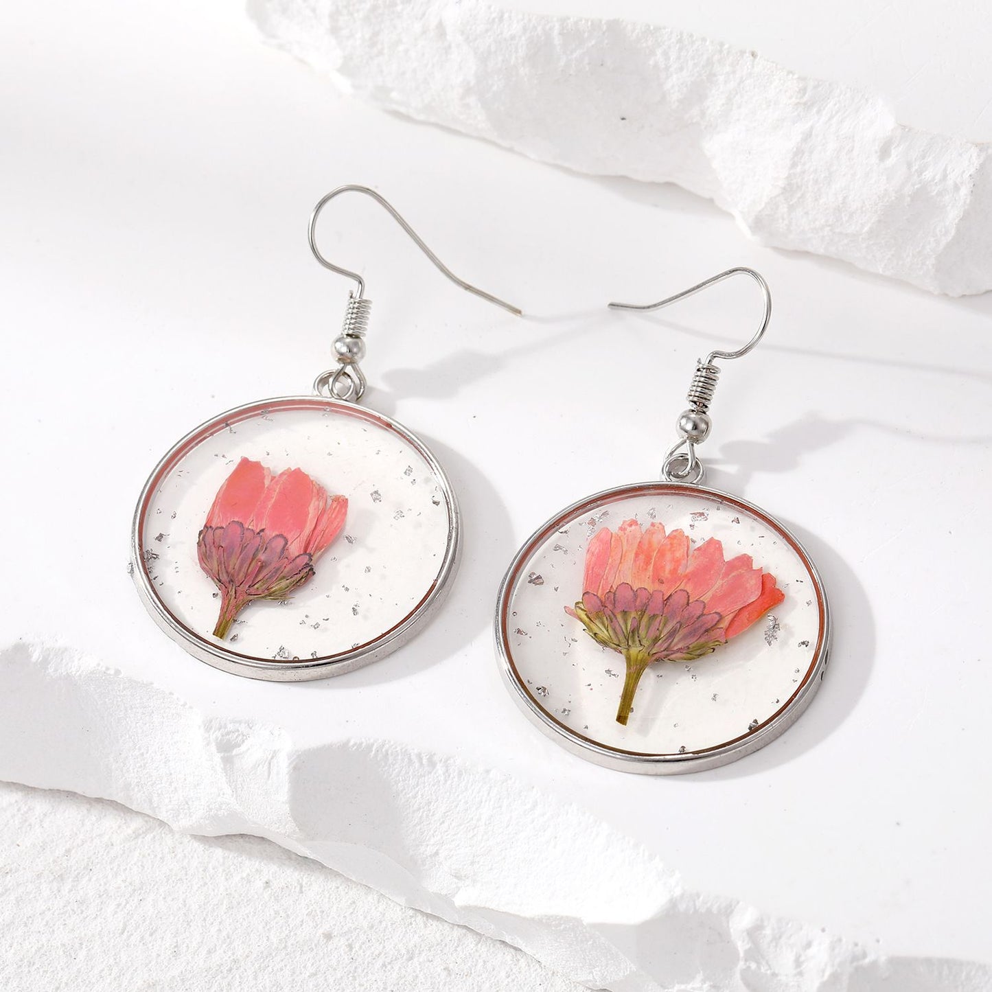Transparent Personalized Fashion Retro Simple Small Natural Dry Flower Earrings