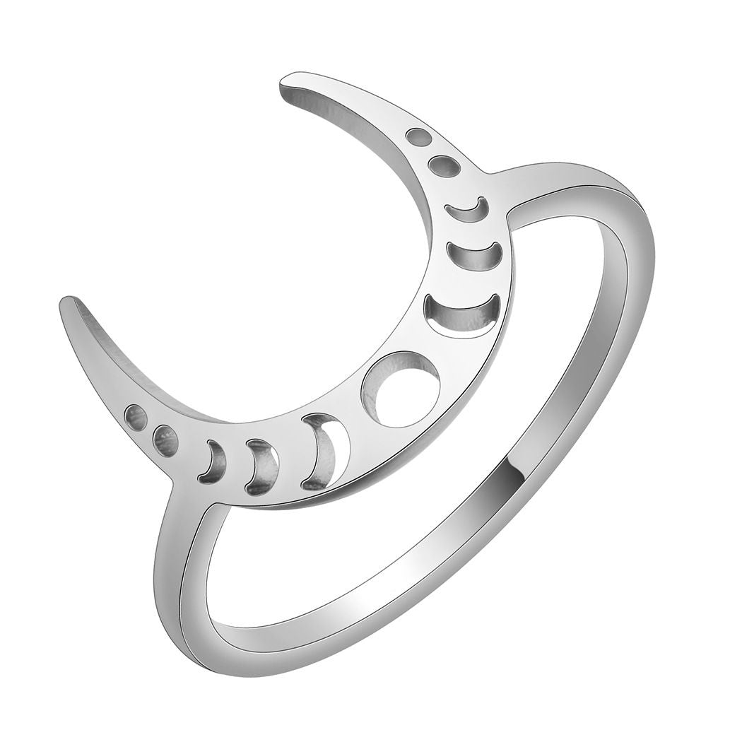 Women's Crescent Stainless Steel Ring