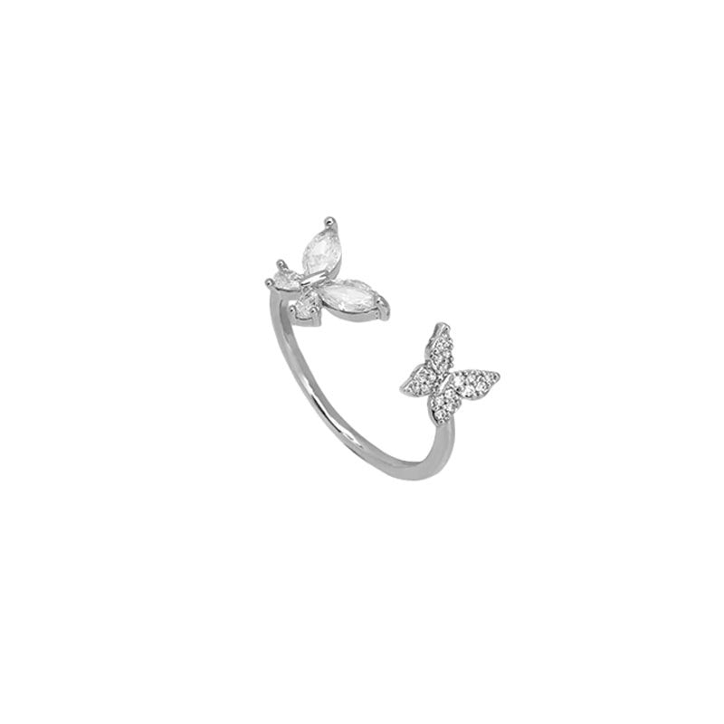 S925 Sterling Silver Butterfly Ring Female