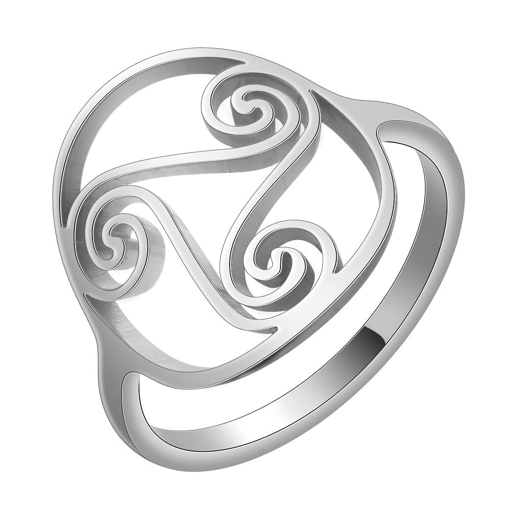 Fashion New Stainless Steel Three-rotor Ring