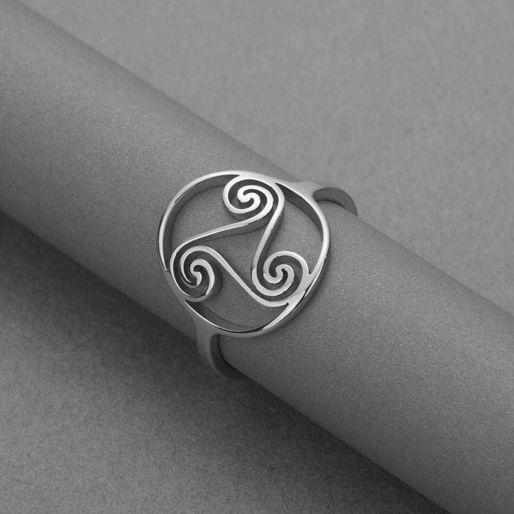 Fashion New Stainless Steel Three-rotor Ring