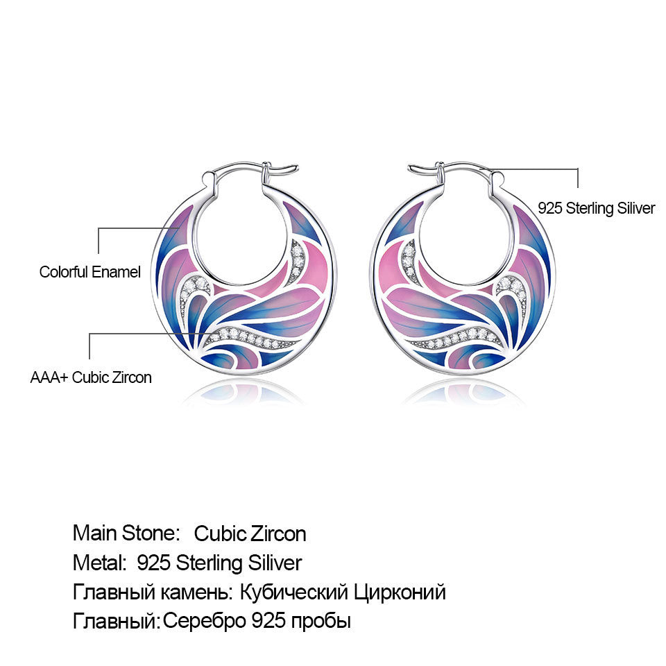 Women's Colorful Bud Drip Earrings With Enamel Glaze