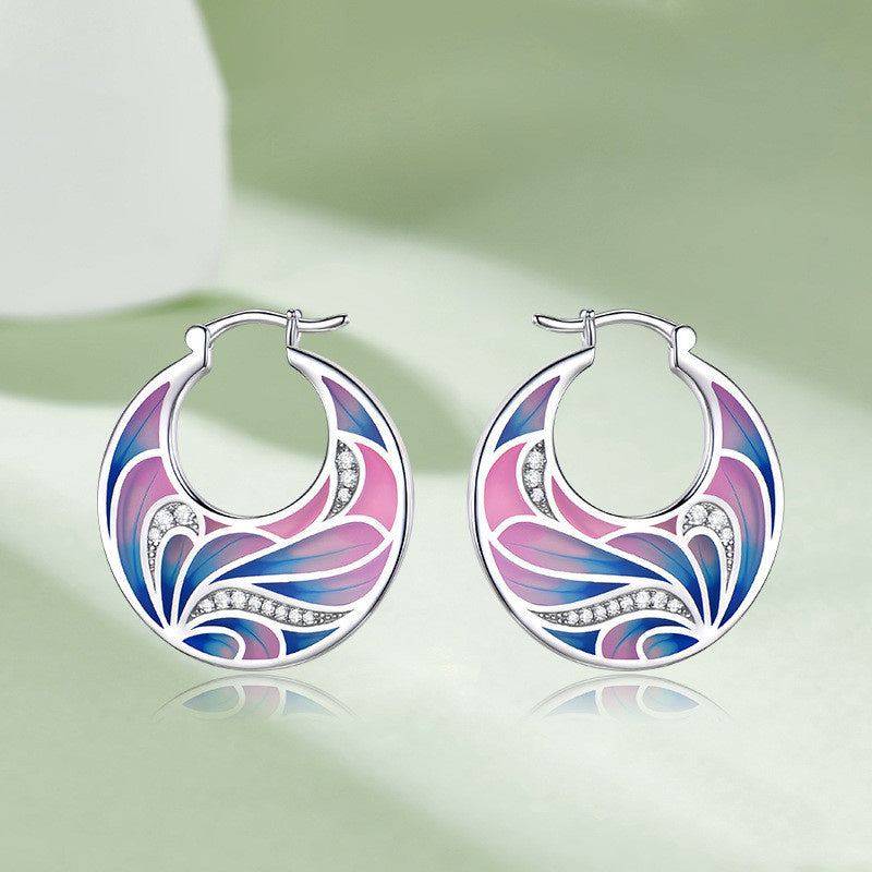 Women's Colorful Bud Drip Earrings With Enamel Glaze
