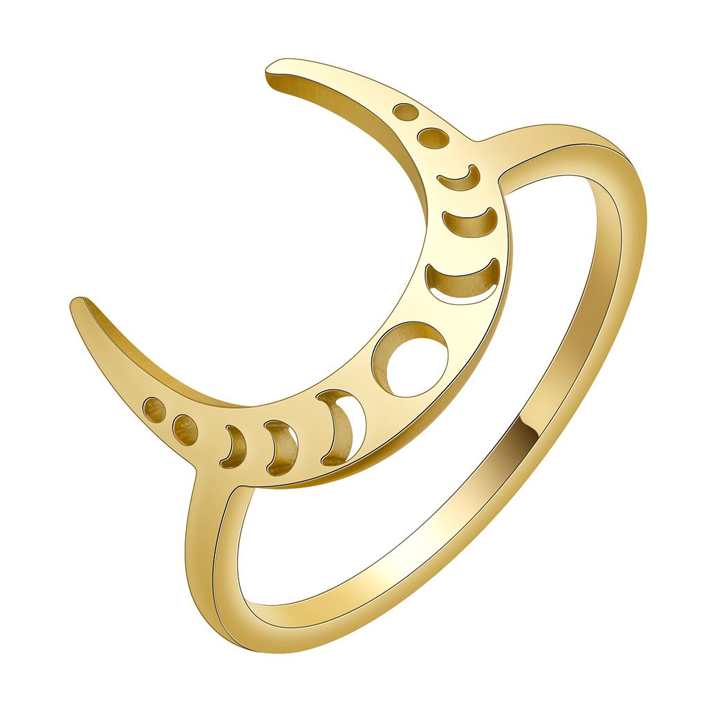 Women's Crescent Stainless Steel Ring