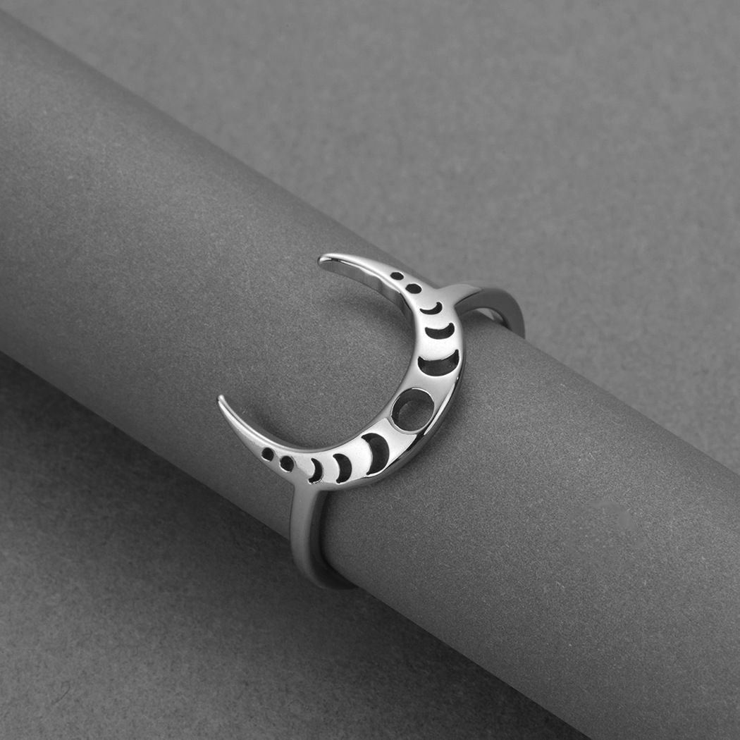 Women's Crescent Stainless Steel Ring