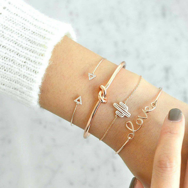 Triangle Knotted LOVE Letter Cactus Bracelet