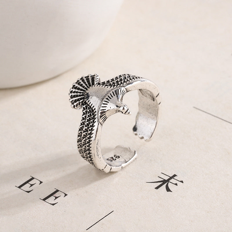 Vintage Temperament Personality Old Eagle Ring