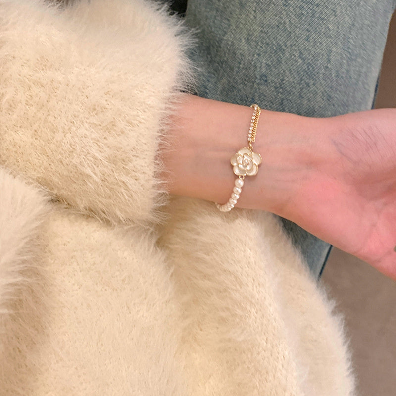 Women's Light Luxury Pearl Camellia Bracelet