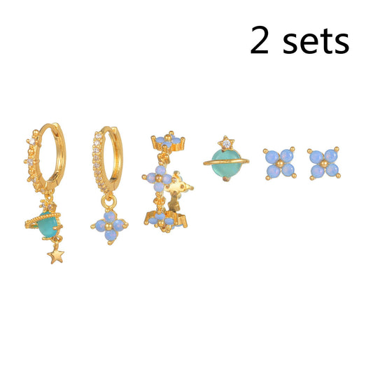 Korean Style Elegant Six Pieces Ornament Cute Sweet Girly Temperamental Gentle Exquisite Earrings