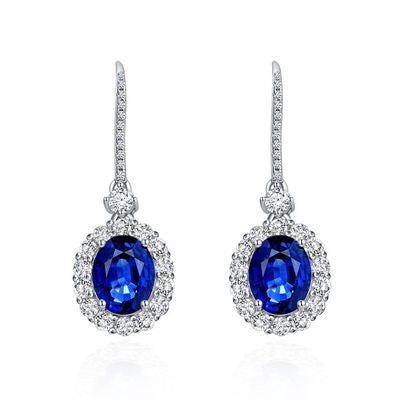 Royal Blue Earrings Classic Retro All Over