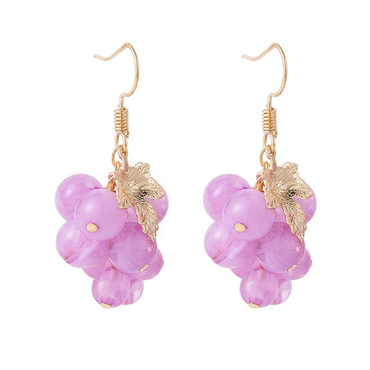 Women's Purple Simple Flower Earrings