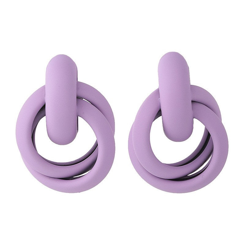 Women's Purple Simple Flower Earrings