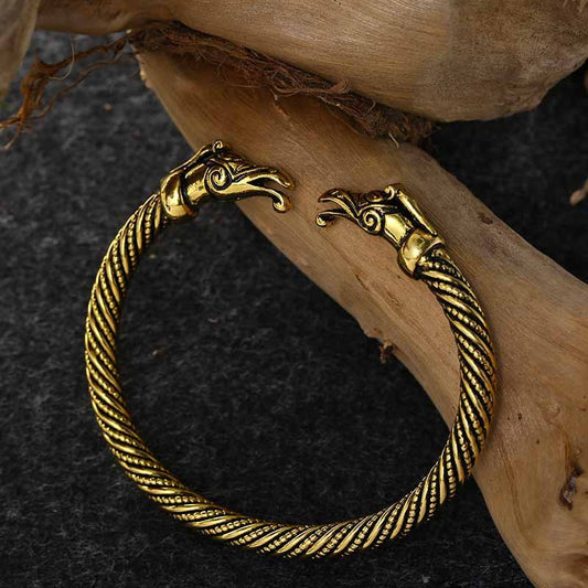 Animal Head Vintage Steel Wire Twisted Adjustable Bracelet