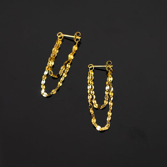Sterling Silver Earrings Kiss Chain Kiss Chain
