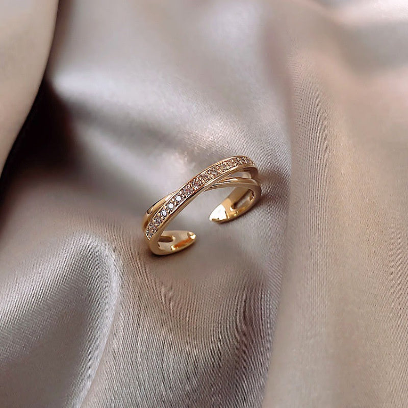 Woven Twisted Opening Ring Women