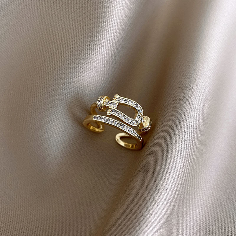 Woven Twisted Opening Ring Women
