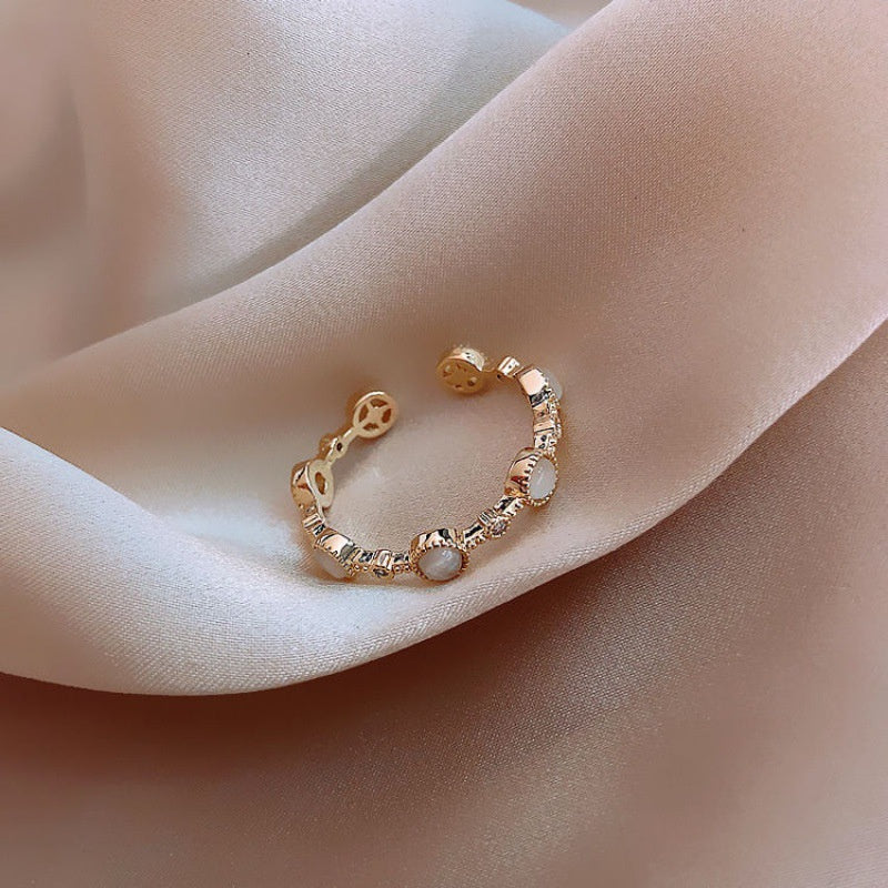 Woven Twisted Opening Ring Women