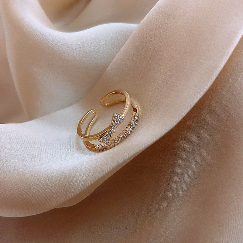 Woven Twisted Opening Ring Women